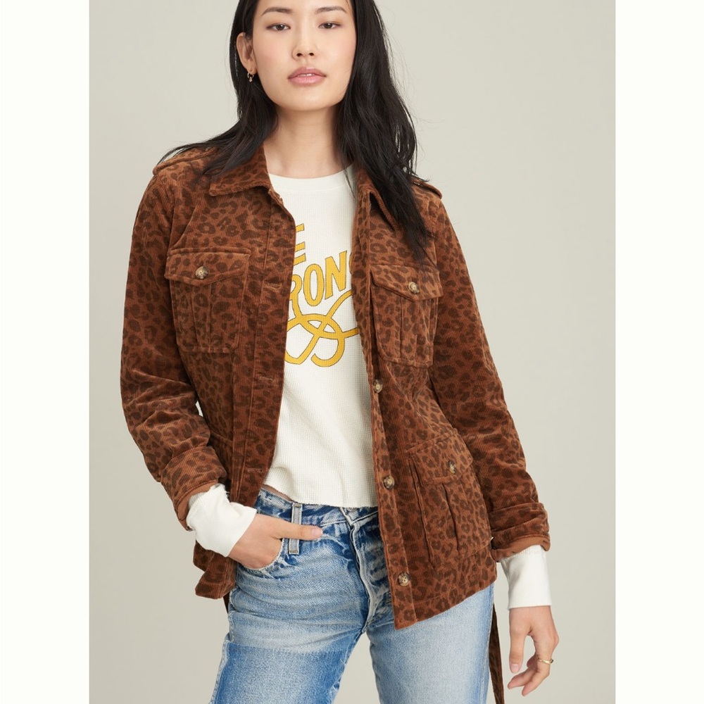 Avec les Filles Léopard Corduroy Shacket